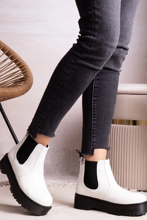 Botas brancas de plataforma Lessaya