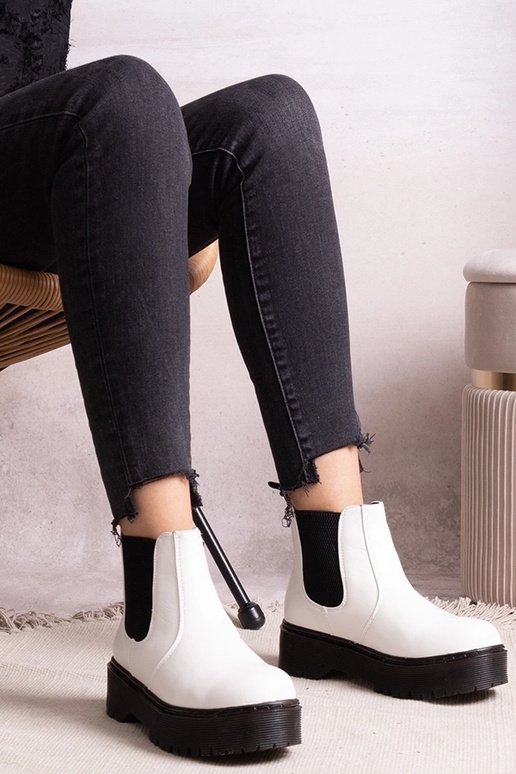 Botas brancas de plataforma Lessaya