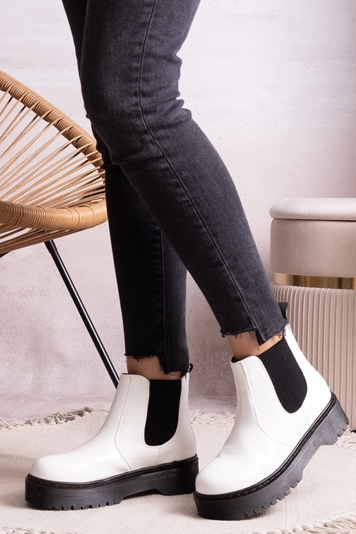 Botas brancas de plataforma Lessaya