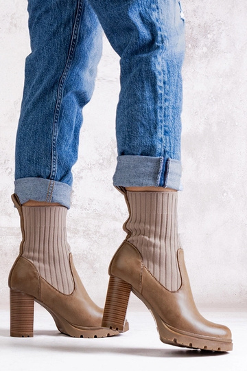 Botins bege escuro com...