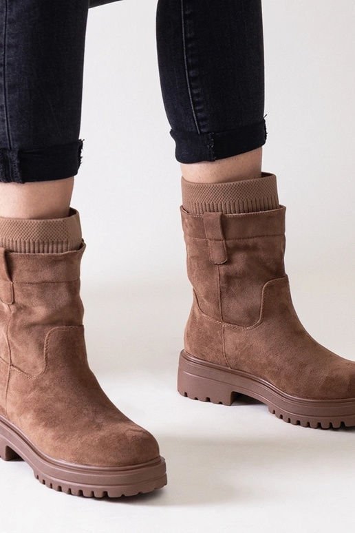 Botas de meia Ralia Brown Slip-On