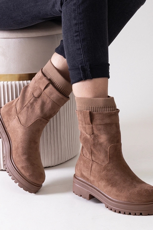 Botas de meia Ralia Brown Slip-On