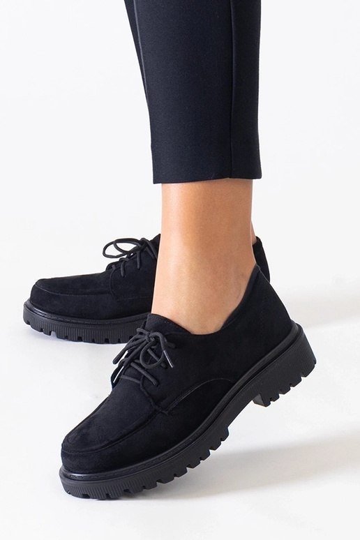 Botas casuais pretas de camurça...