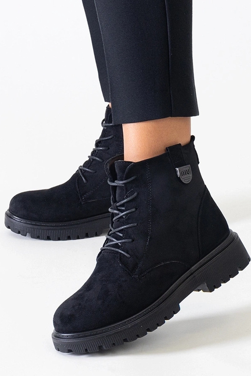 Botas de trabalho pretas de camurça...