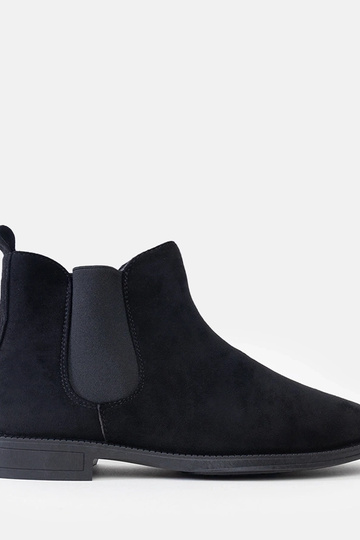 Botas Chelsea masculinas pretas com inserto elástico em camurça sintética Fernand 2