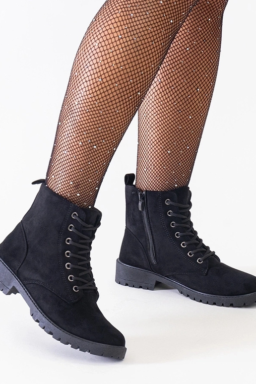 Botas de trabalho pretas de camurça...