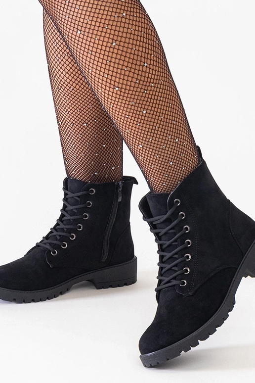 Botas de trabalho pretas de camurça...