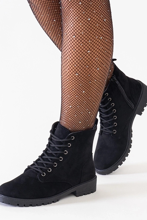 Botas de trabalho pretas de camurça...