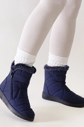 Botas de neve azul marinho decoradas com pele Khit