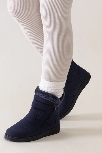 Botas de neve azul marinho decoradas com pele Khit 2