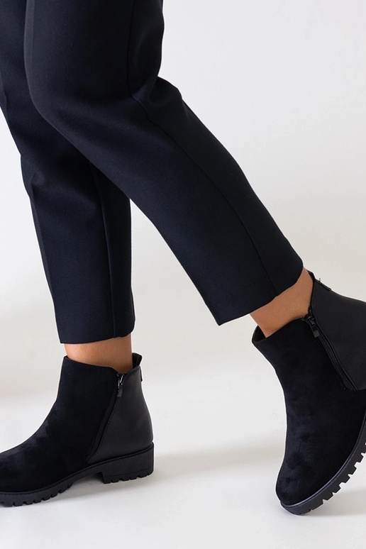 Botas plataforma pretas de camurça...