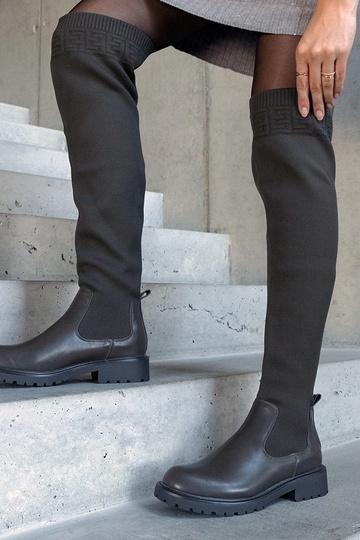 Botas longas Juanra cano elástico verde 2