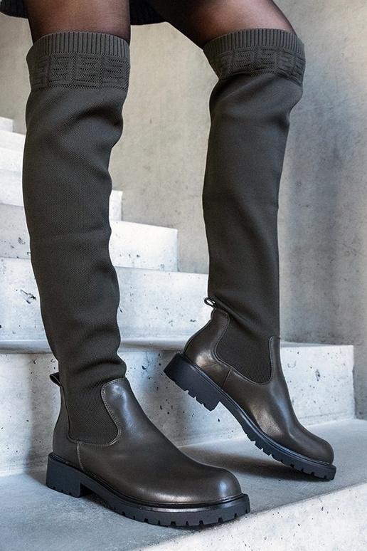 Botas longas Juanra cano elástico verde