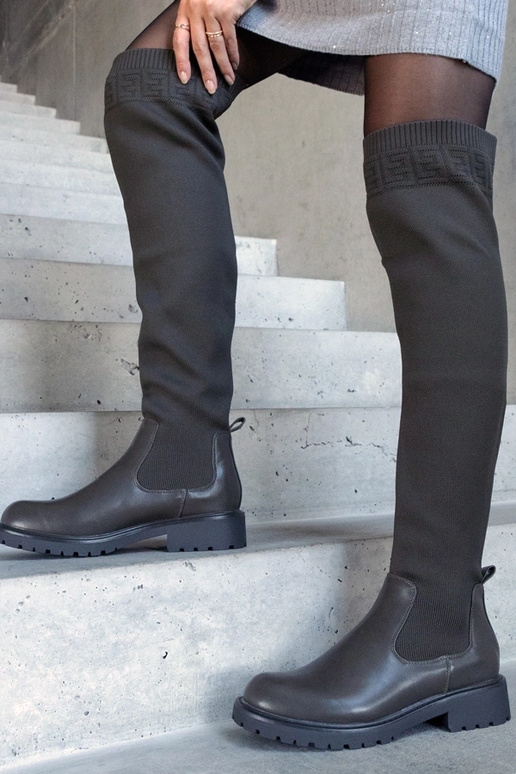 Botas longas Juanra cano elástico verde