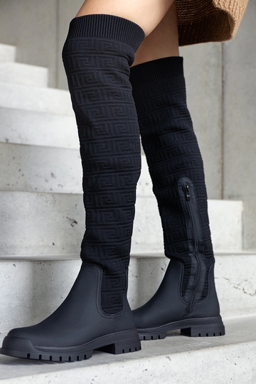 Botas de tecido preto com acabamento fosco Scarlett 2