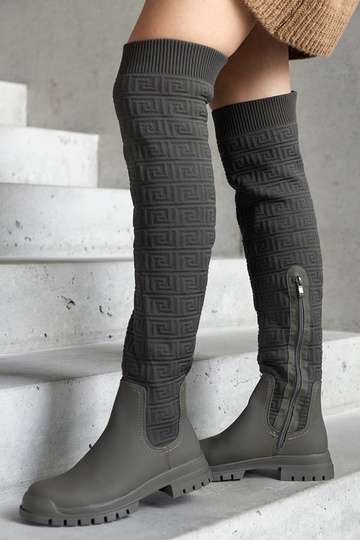 Botas Scarlett verde tecido fosco