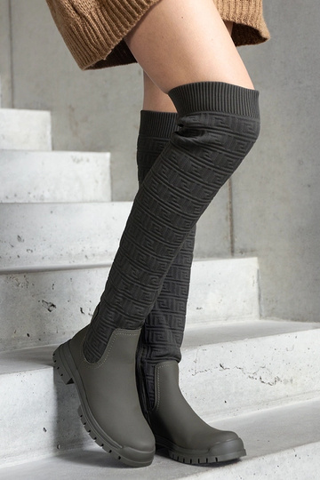 Botas Scarlett verde tecido fosco 2
