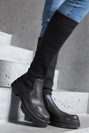 Botas verdes slip-on com parte superior elástica e sola Elthea maciça