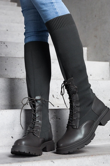 Botas verdes slip-on com...