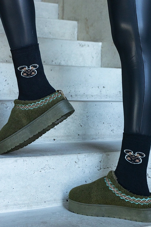 Botas de neve plataforma verde cano...