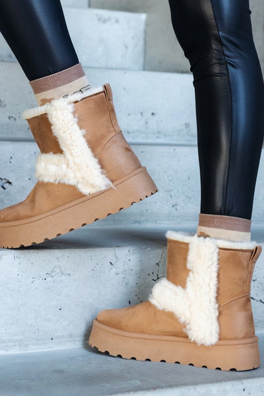 Botas de neve em camurça ecológica...