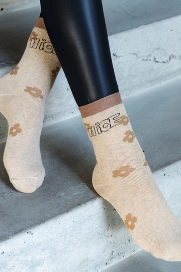 Meias quentes bege Sella