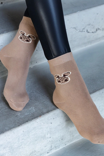 Meias quentes bege Sella 2