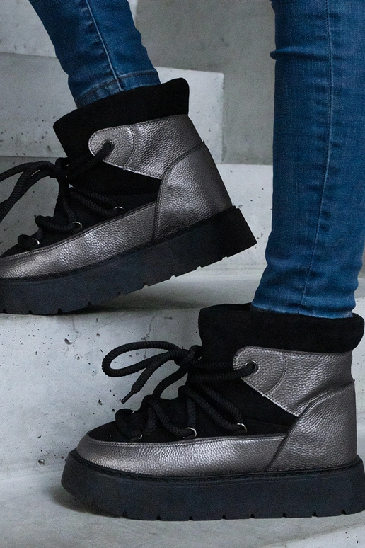 Botas de neve plataforma forradas com...