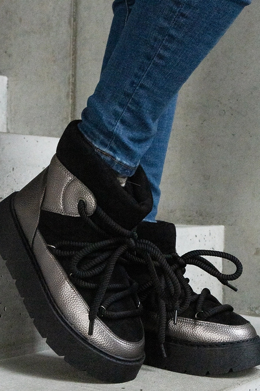 Botas de neve plataforma forradas com...