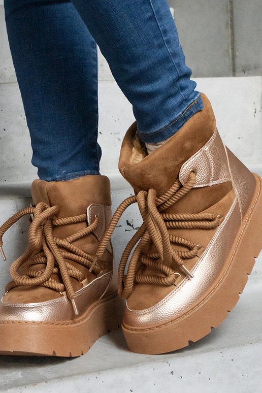 Botas de neve plataforma forradas com...