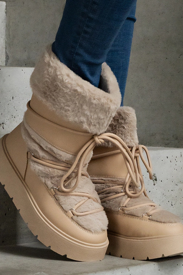 Botas de neve bege com... 2