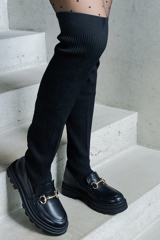 Botas pretas com cano elástico de...