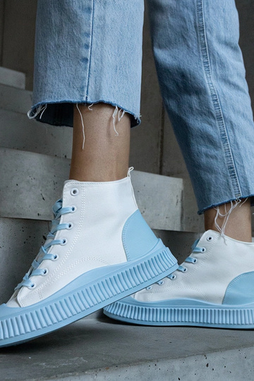 Tênis plataforma Terri azul e branco