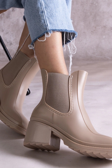 Botas de borracha bege com... 2