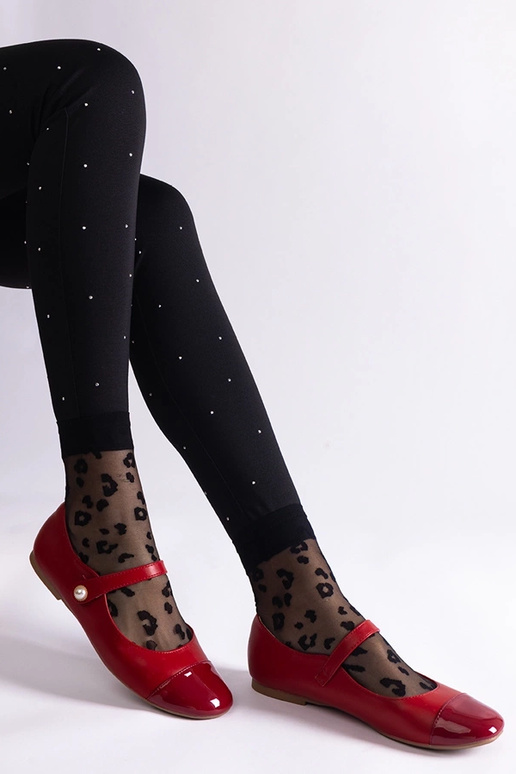 Bailarinas de verniz vermelho com...