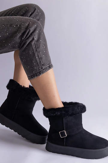 Botas de neve pretas com...