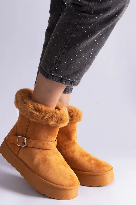 Botas de neve marrons com isolamento...