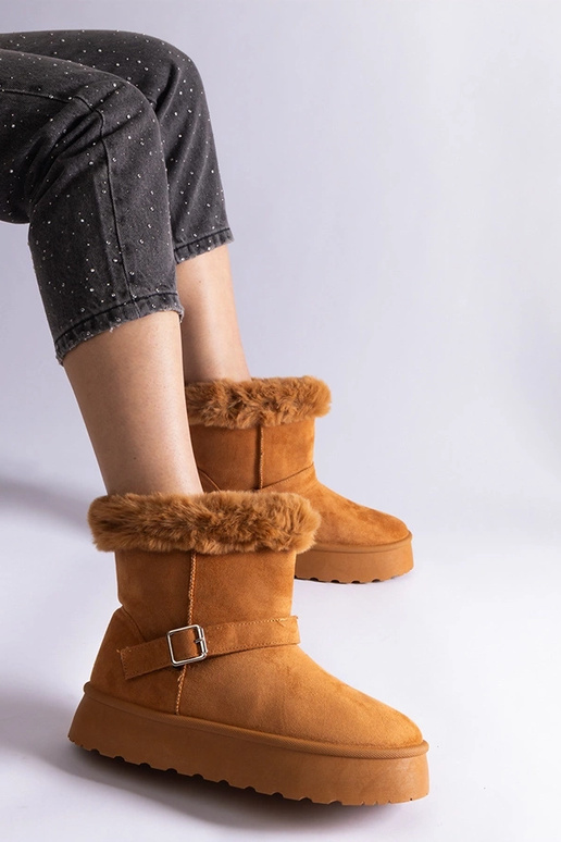 Botas de neve marrons com isolamento...