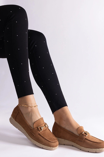 Sapatos femininos caramelo de camurça sintética Sandoval 2