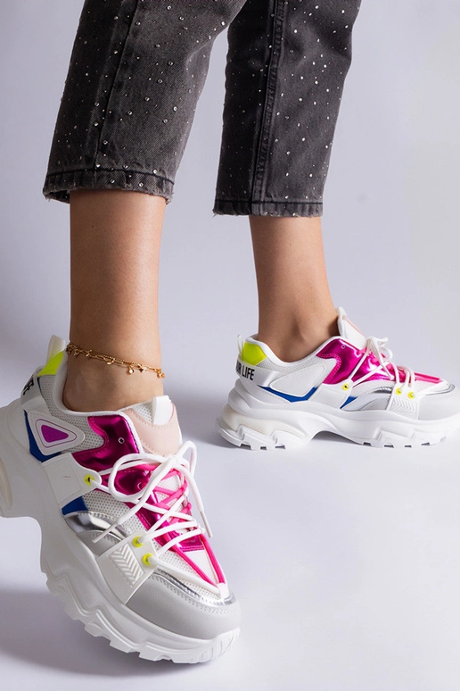 Tênis esportivo Sulamita branco e rosa