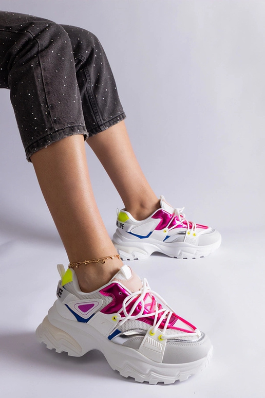 Tênis esportivo Sulamita branco e rosa