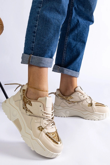 Tênis feminino bege com... 2