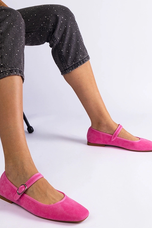 Bailarinas rosa escuro com fecho de...