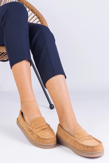 Sapatos femininos marrons de camurça sintética Sevilia