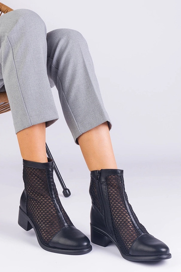 Botins de malha preta com...