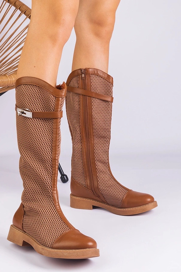 Botas altas de malha marrom... 2