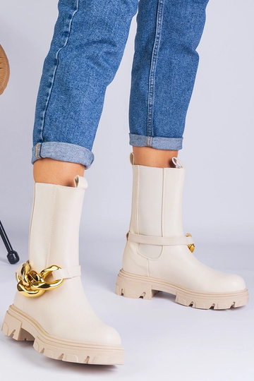 Botas beiges no tornozelo... 2