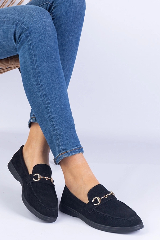 Sapatos de camurça preta com detalhes...