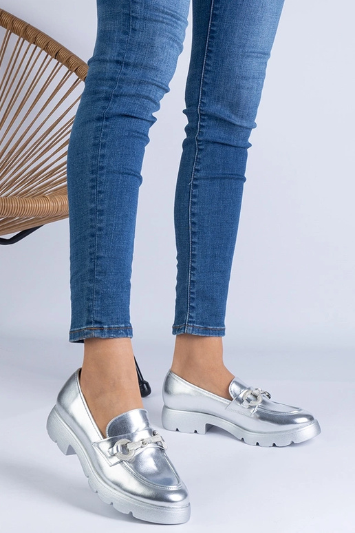 Sapatinhos clássicos prateados com...