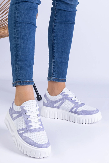Tênis roxo vazado com sola Lusinda maciça 2